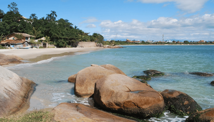 Praia de Daniela é mais um paraíso tranquilo em Florianópolis, ótima para ir com crianças já que possui piscinas naturais e mar calmo.