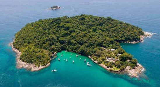 Vista de cima da Ilha dos Cocos.